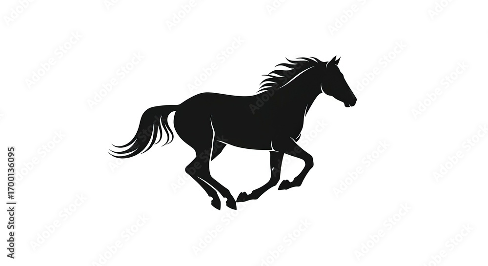 Obraz premium Running horse silhouette