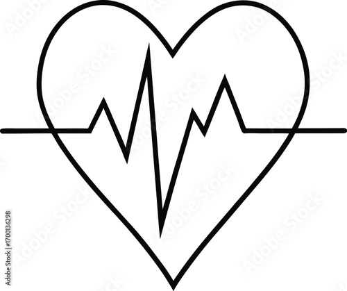 heartbeat ecg line vector illustration.