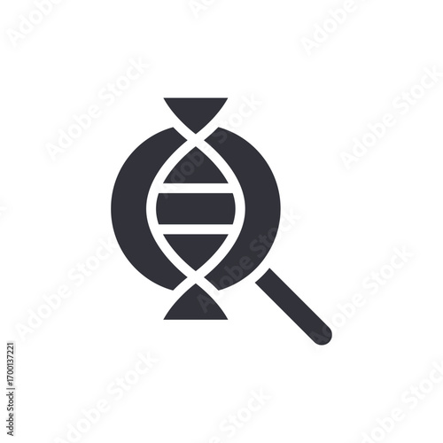 Genetic Research And Analysis Represented By A Magnifying Glass Over Dna Strand