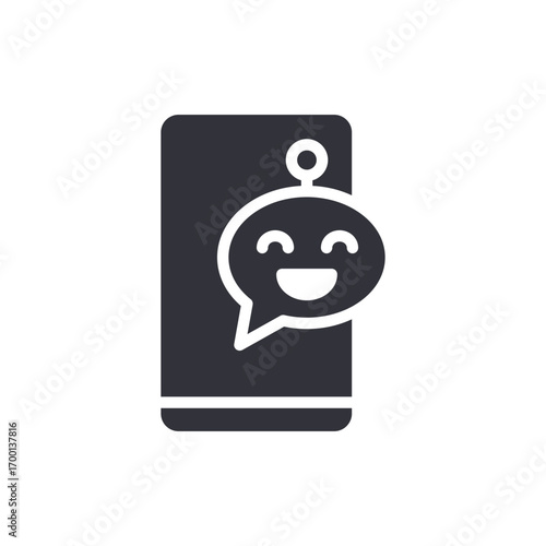 Digital Assistant Interface Displaying Happiness On A Mobile Device Screen Display