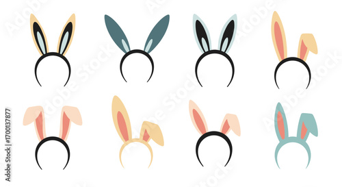 Collection of various colorful bunny ear headbands for fun occasions and costume parties