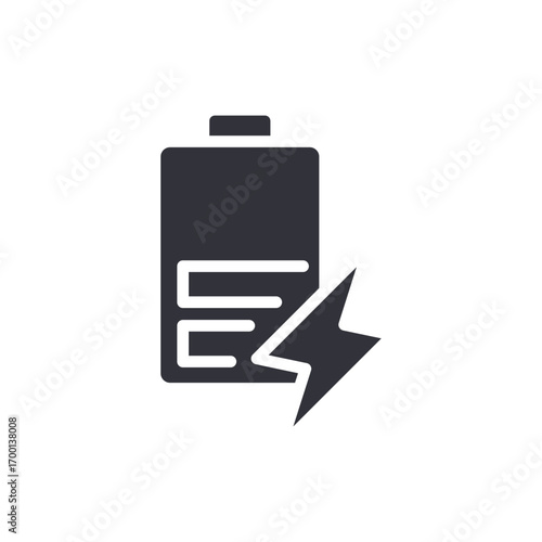 Energy Symbol Depicts Battery Charging With A Lightning Bolt Near The Icon