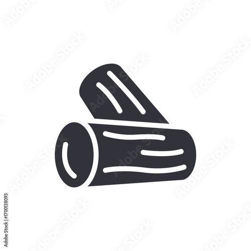 Stylized Log Illustration Featuring Rustic Wood Texture And Natural Form Design