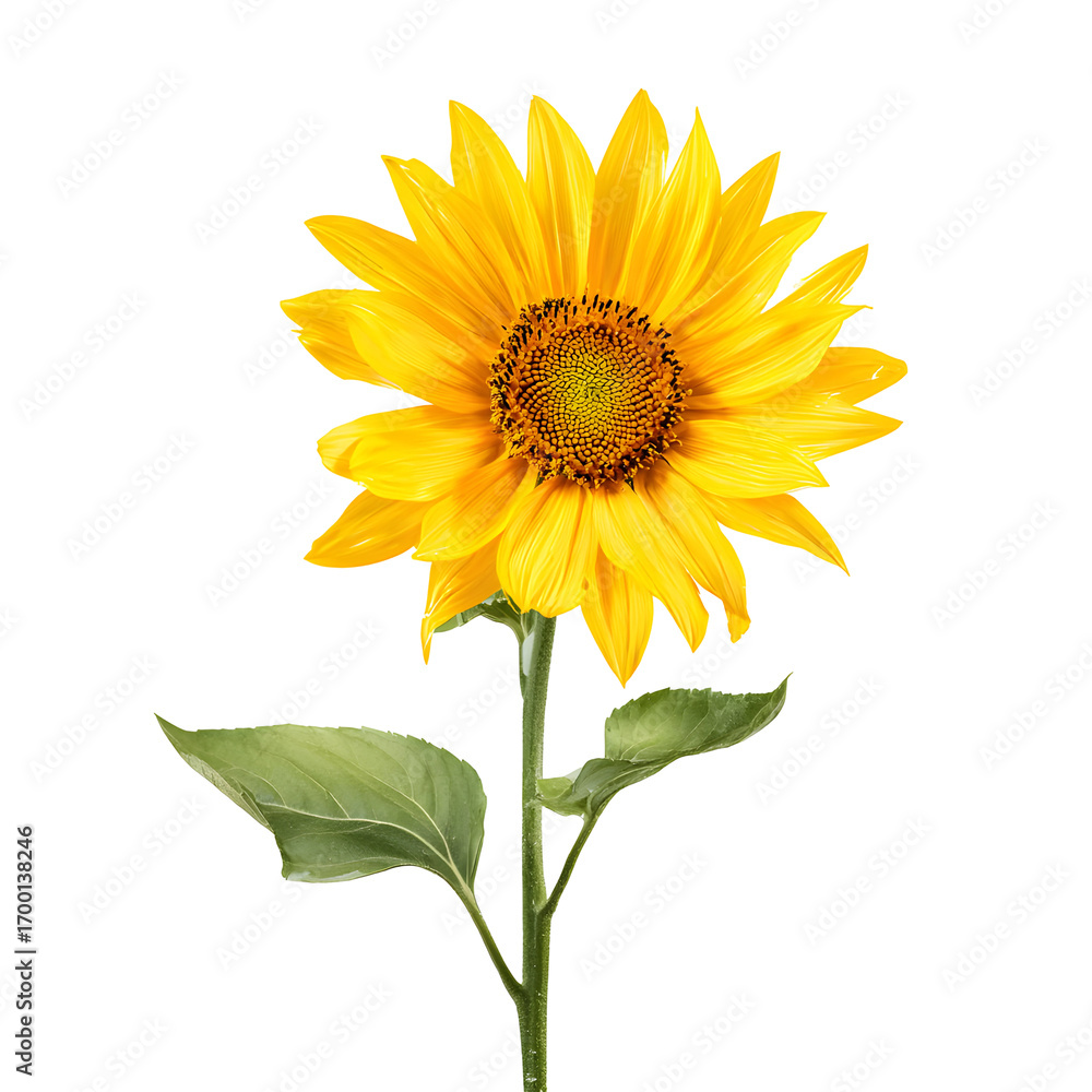 Fototapeta premium Yellow sunflower isolated on black background