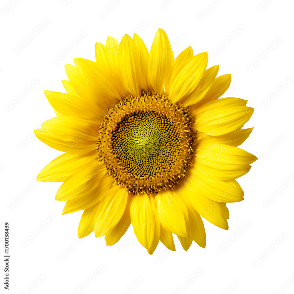 Fototapeta premium Yellow sunflower isolated on black background