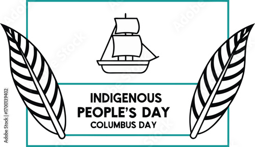 Indigenous Peoples Day cultural heritage illustration. Columbus Day celebration and history design. Native traditions and heritage artwork. Indigenous Peoples Day symbolic design. Columbus Day