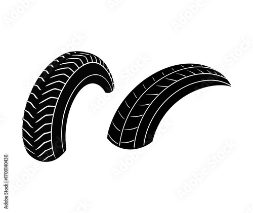 Black tire tread pattern illustration