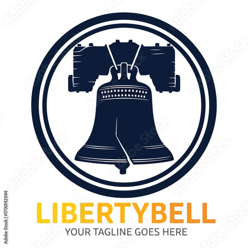 Iconic liberty bell symbol of freedom and independence with text placeholder vector