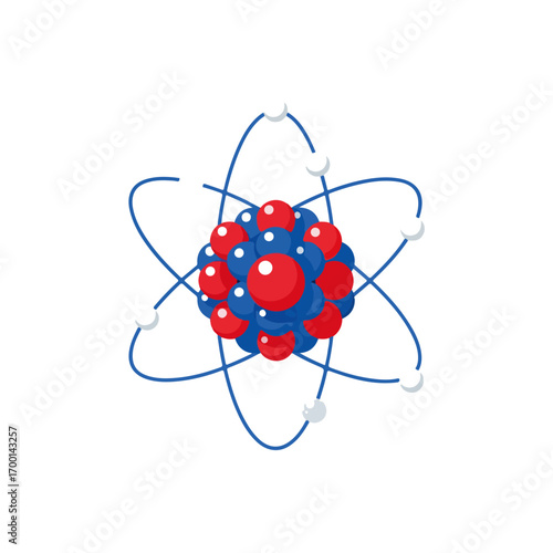 Colorful Atom Model Illustration With Electrons