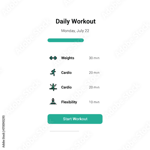 Daily Workout App Interface Illustration Design
