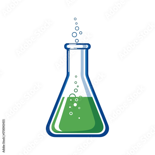 Erlenmeyer Flask With Bubbles Illustration