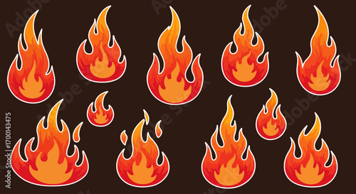 Seamless Pattern of Cartoon Fire Flames on a Brown Background Design Element