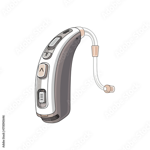 Hearing Aid Device Vector Illustration