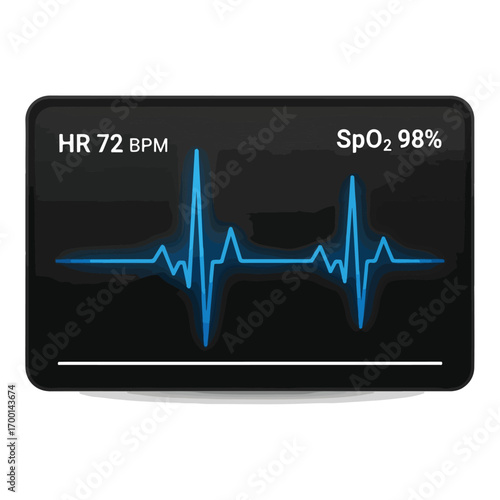 Heart Monitor Display With Vital Signs Illustration