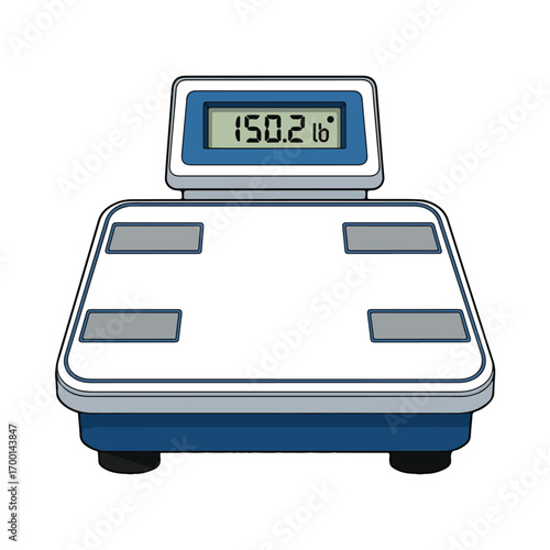 Illustration of Digital Scale With Weight Displayed