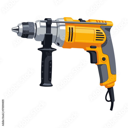 Isolated Vector Illustration of Electric Drill