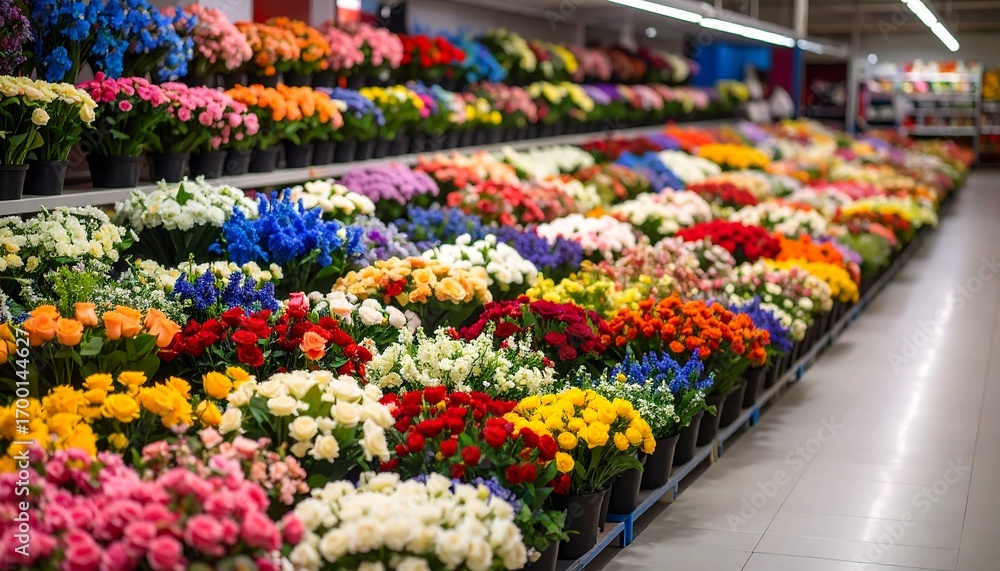 Fototapeta premium Colorful flower displays in a store (1)