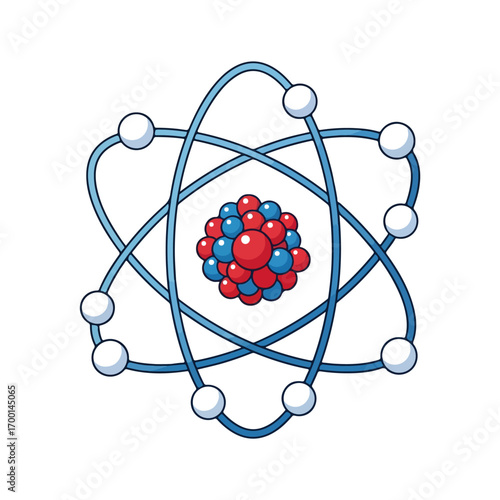 Atom Model Science Education Vector Illustration
