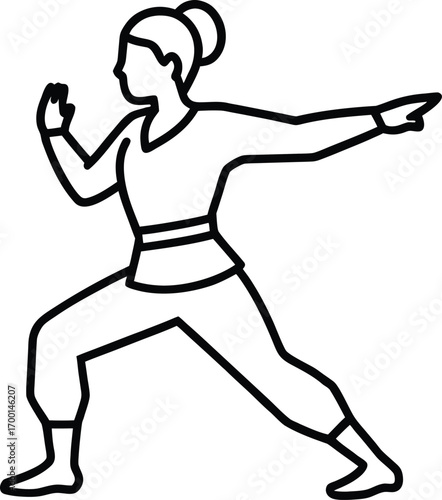 outline of a person practicing martial arts.