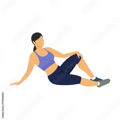 A fit young woman stretches her body during a healthy yoga workout