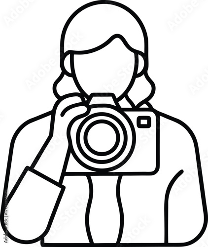 outline of a photographer with camera.