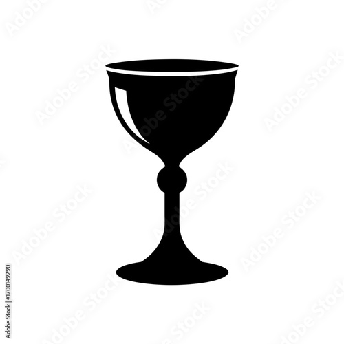 Silhouette of a classic wine glass design on transparent background