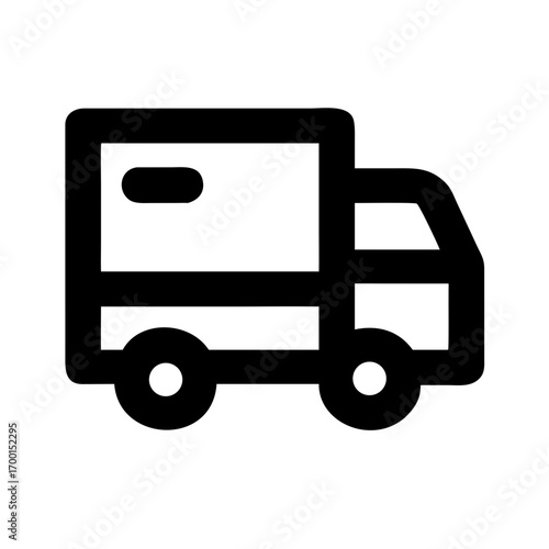 Delivery truck vector illustration showing a cartoon delivery van, a simple transportation symbol for business and shipping services