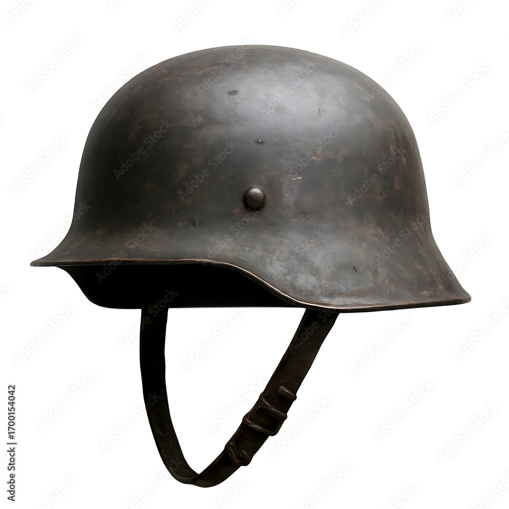 Fototapeta premium Vintage Military Helmet Isolated on White Background