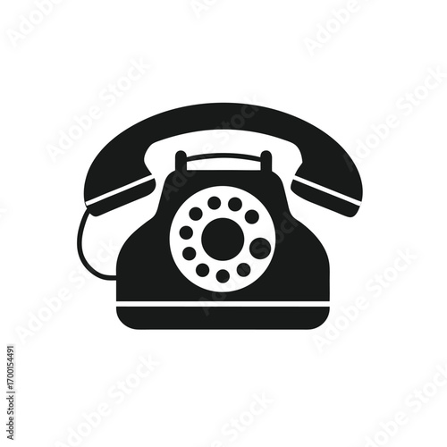 retro telephone isolated on white background