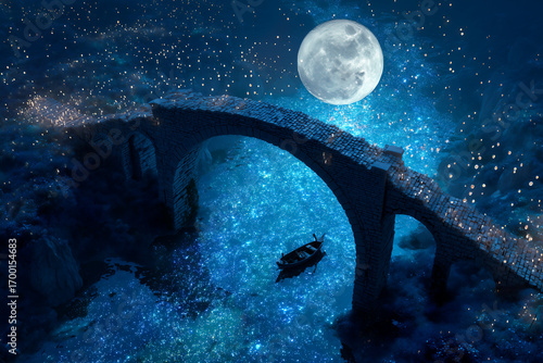 Dream Boat Under the Moonlight