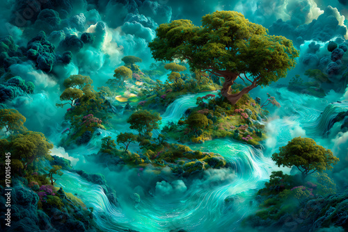 The Sacred Falls in the Dream Sky