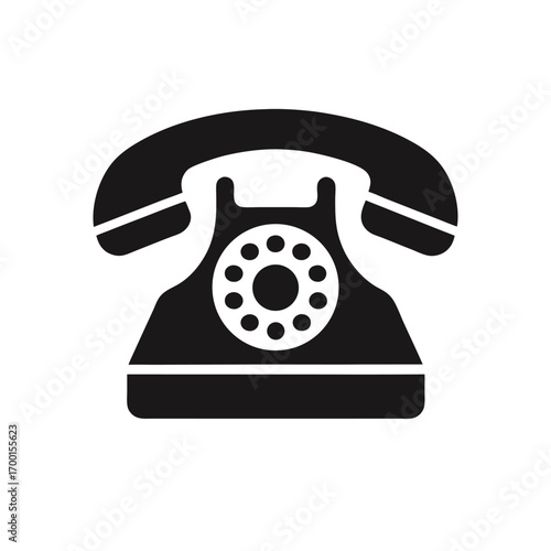 retro telephone isolated on white background
