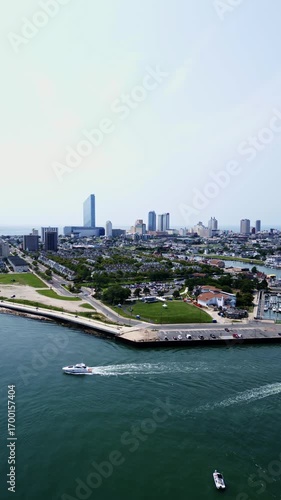 Wallpaper Mural Atlantic City New Jersey City Skyline Drone Water Blue Sky Casino  Torontodigital.ca