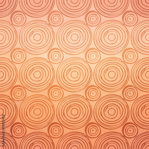 Abstract circle pattern background in shades of orange and brown hues, seamless pattern, Stock royalty free image.