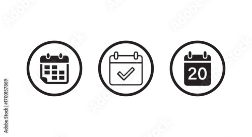 Calendar icon vector,  calendar planner icons for app, website, vector illustration eps 10.