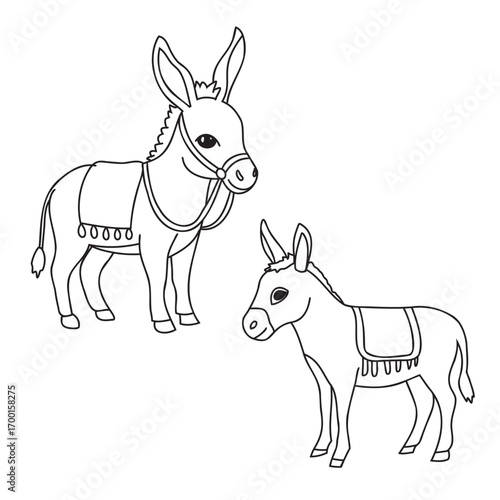 vector illustration of a donkey