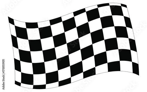 Wavy Checkered Flag Border Vector – Black and White Racing Finish Line Pattern, Motorsport Theme, Banner Design, Decoration, Speed Concept, Sport Graphics, Competition Illustration, Racing Vector, Tra