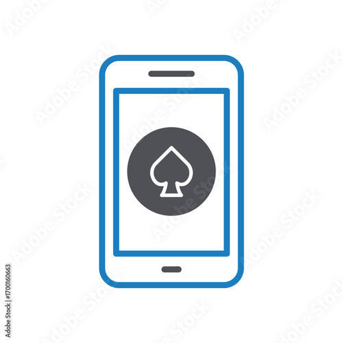 Mobile Casino Vector icon which can easily modify or edit
