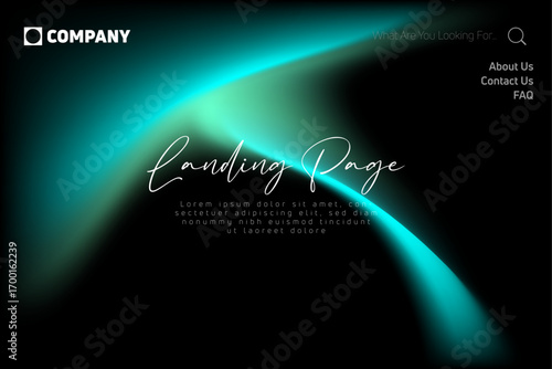Page design inspiration with abstract background. Shades of blue gradient background pattern