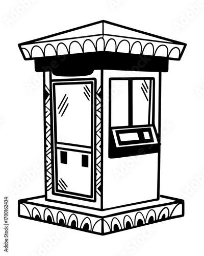 Creative details Toll booth Vector Illustration