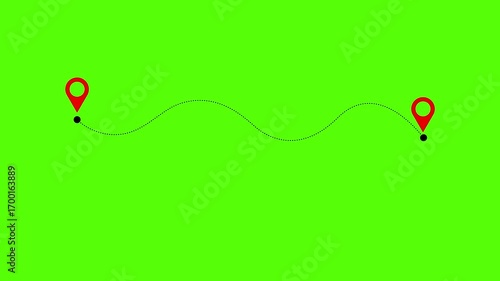 Simple Map Marker Route Illustration Animation