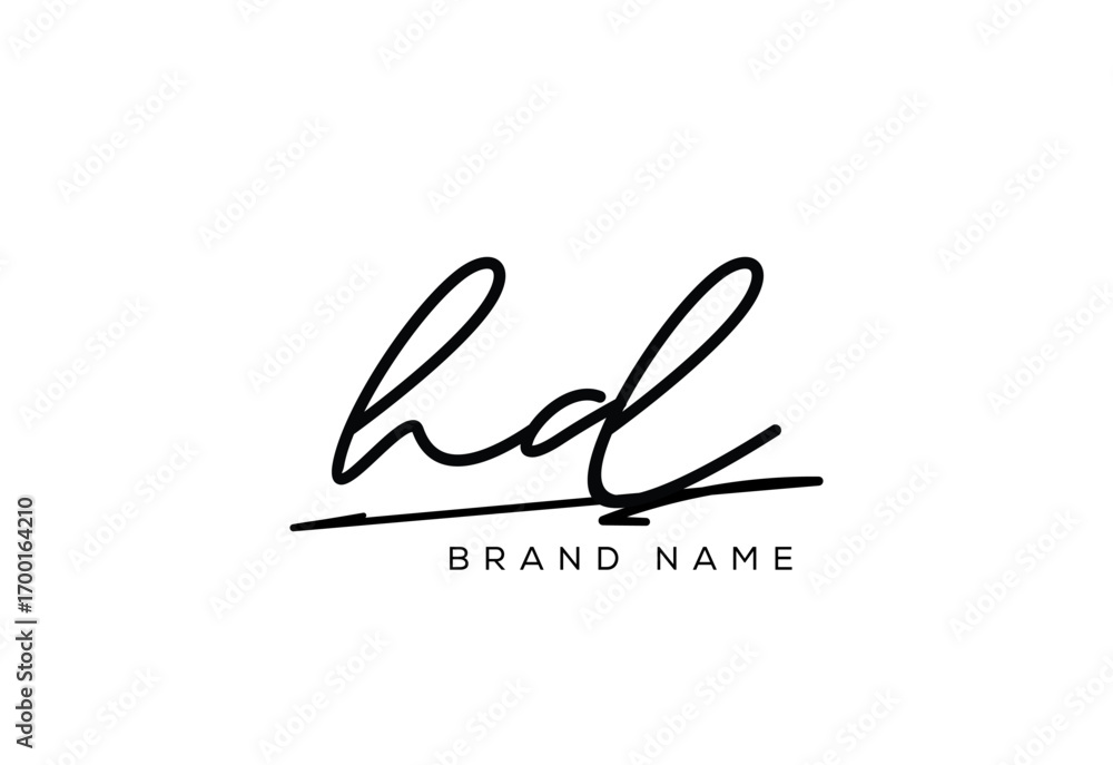 Obraz premium HD letter elegant cursive beauty handwriting logo.