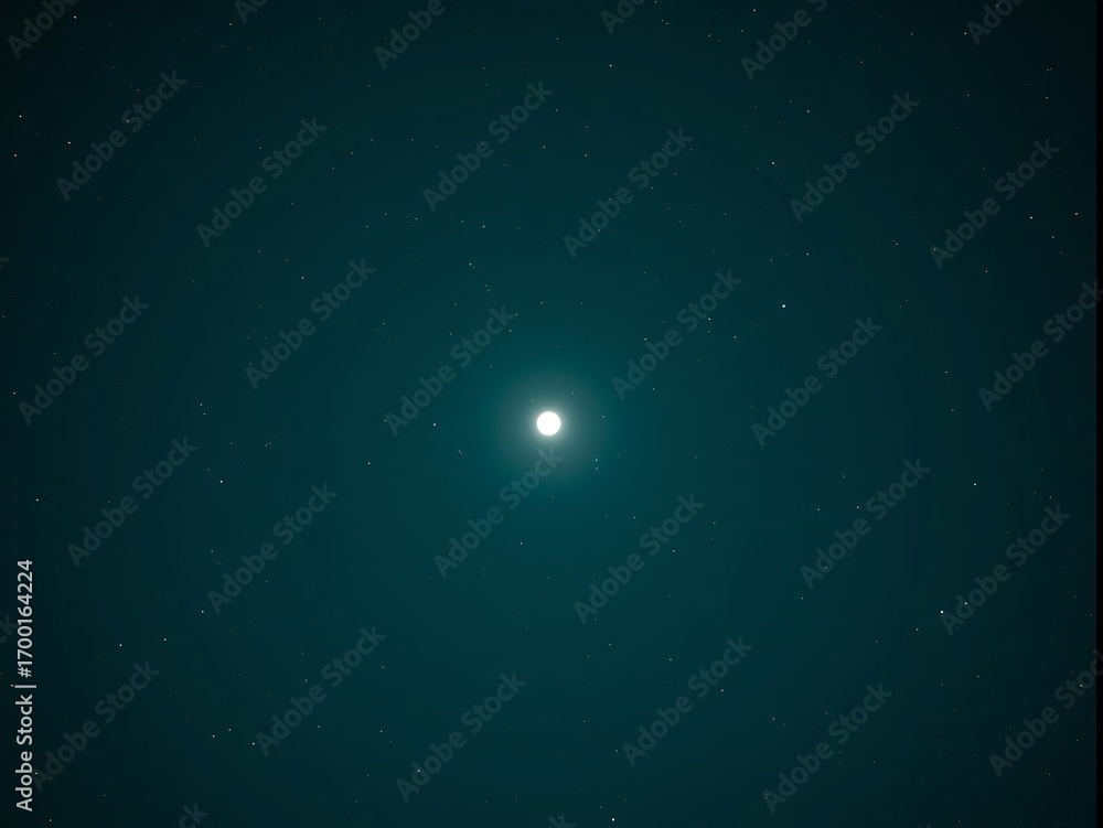 Fototapeta premium Distant bright light in the deep dark night sky