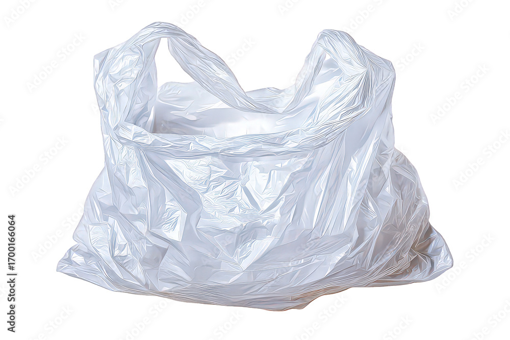 Fototapeta premium Empty White Plastic Shopping Bag