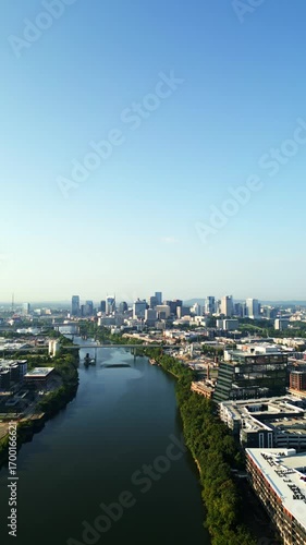 Wallpaper Mural Nashville Tennessee Downtown City Skyline Drone with Blue Sky Summer View Torontodigital.ca