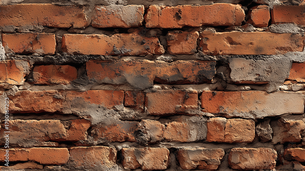Obraz premium Detal ceglanej ściany – realistyczna faktura