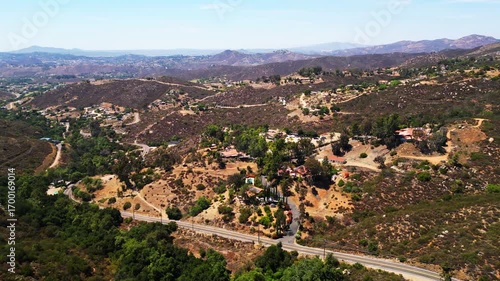 Wallpaper Mural California San Diego Drone Warm Dry Hot Summer Landscape with Houses and Mountains Torontodigital.ca