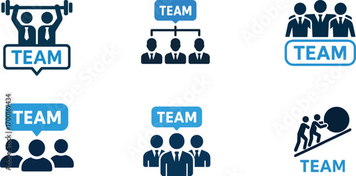 Teamwork and Collaboration Icons Set