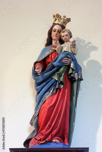 Our Lady of the Holy Rosary, statue in the parish church of the Immaculate Conception in Mace, Croatia