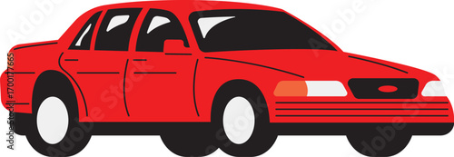 Classic red sedan illustration ready for your automotive designs and promotional materials in a simple style